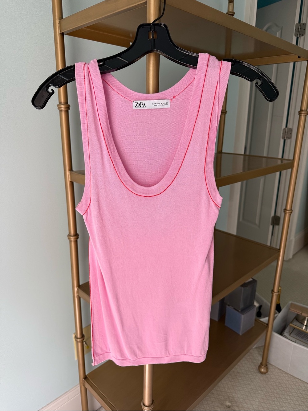 Zara Bubblegum Pink Scoop Neck Tank Top